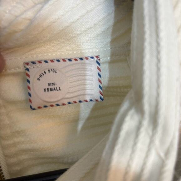 NWT Anthrolopogie 9-H15 Stcl Ivory Short Sleeve Mock Neck Shirt Size XS - Picture 6 of 13